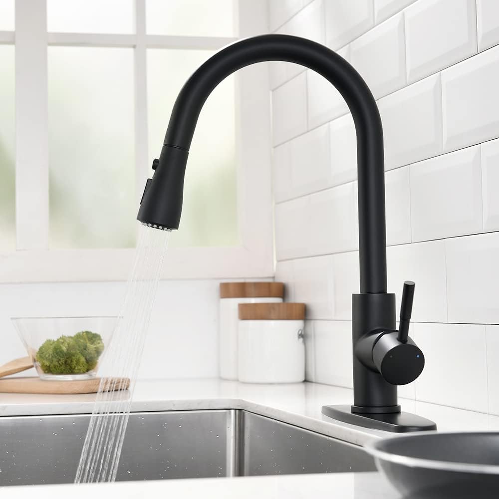 Black Kitchen Faucets with Pull Down Sprayer Kitchen Sink Faucet with Pull Out Sprayer Single