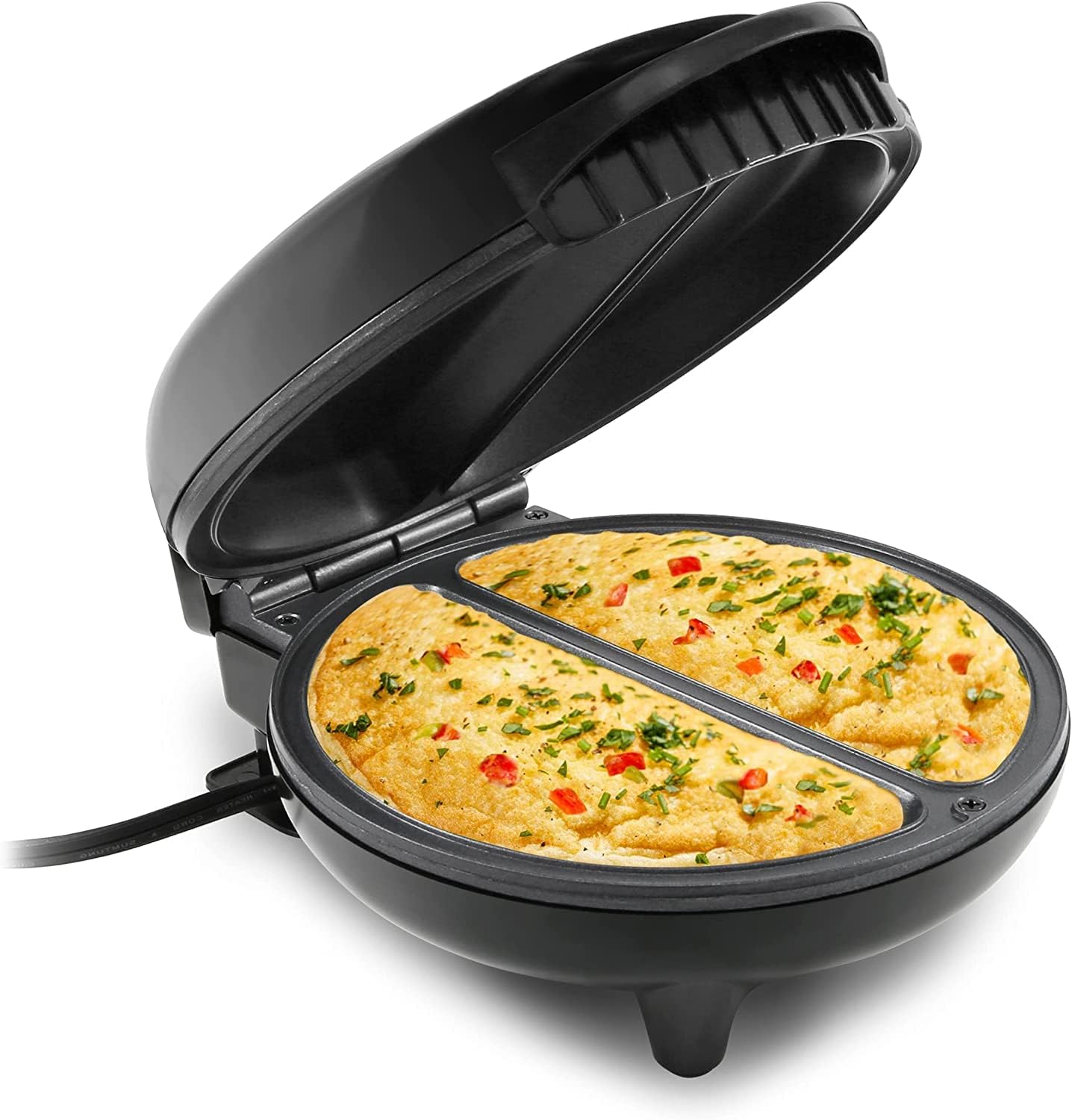 Elite Gourmet EOM205 Non-Stick Omelet, Frittata, Snack Pocket Maker, Dessert Maker, 2 Individual 6.5