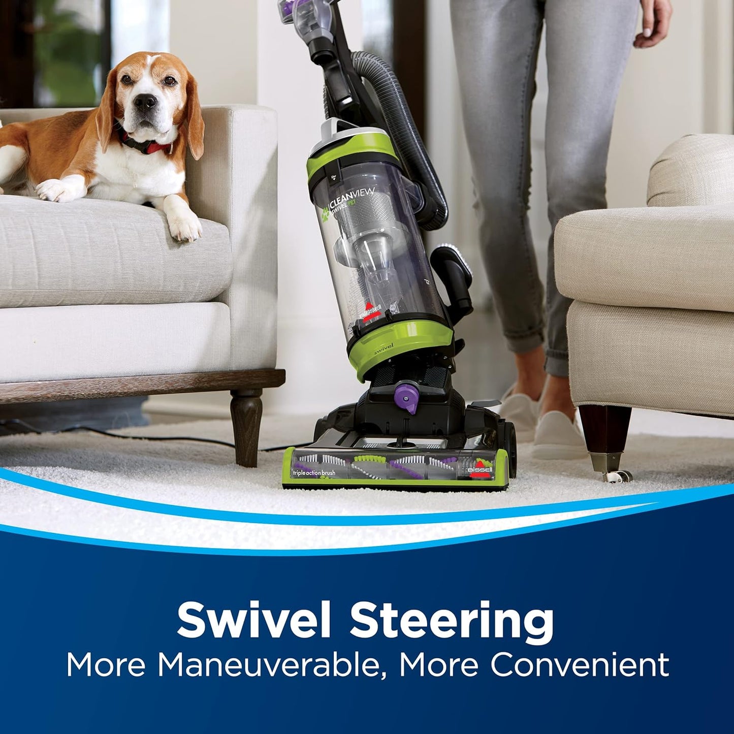 BISSELL 2252 CleanView Swivel Upright Bagless Vacuum with Swivel Steering, Powerful Pet Hair Pick Up, Specialized Pet Tools