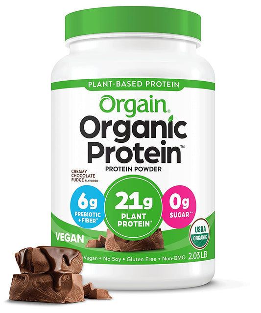 Orgain Organic Vegan Protein Powder, Creamy Chocolate Fudge